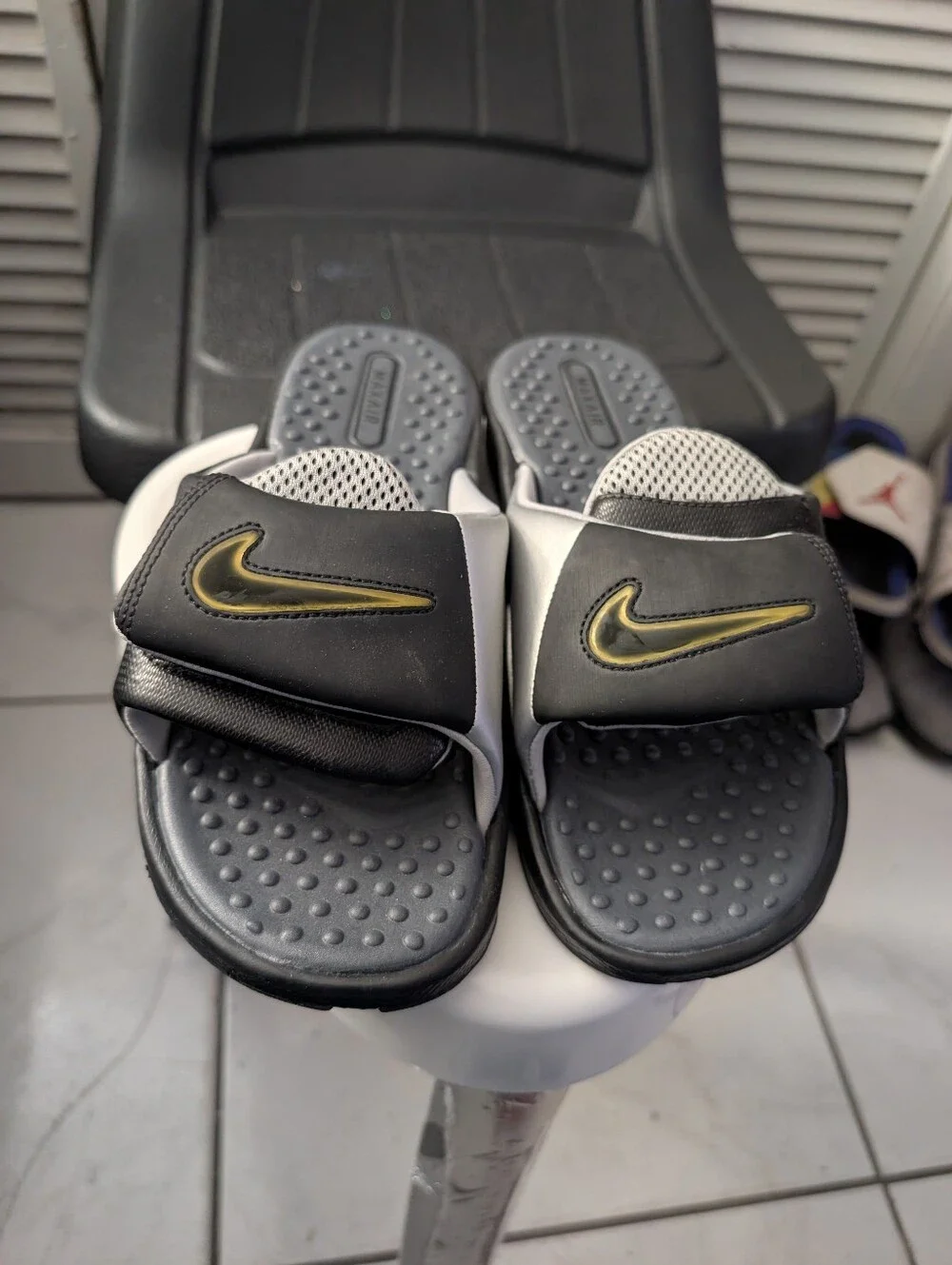 Nike Air Moray 3 Slide Black/Black Metallic Silver-Anthtacite 344086 001